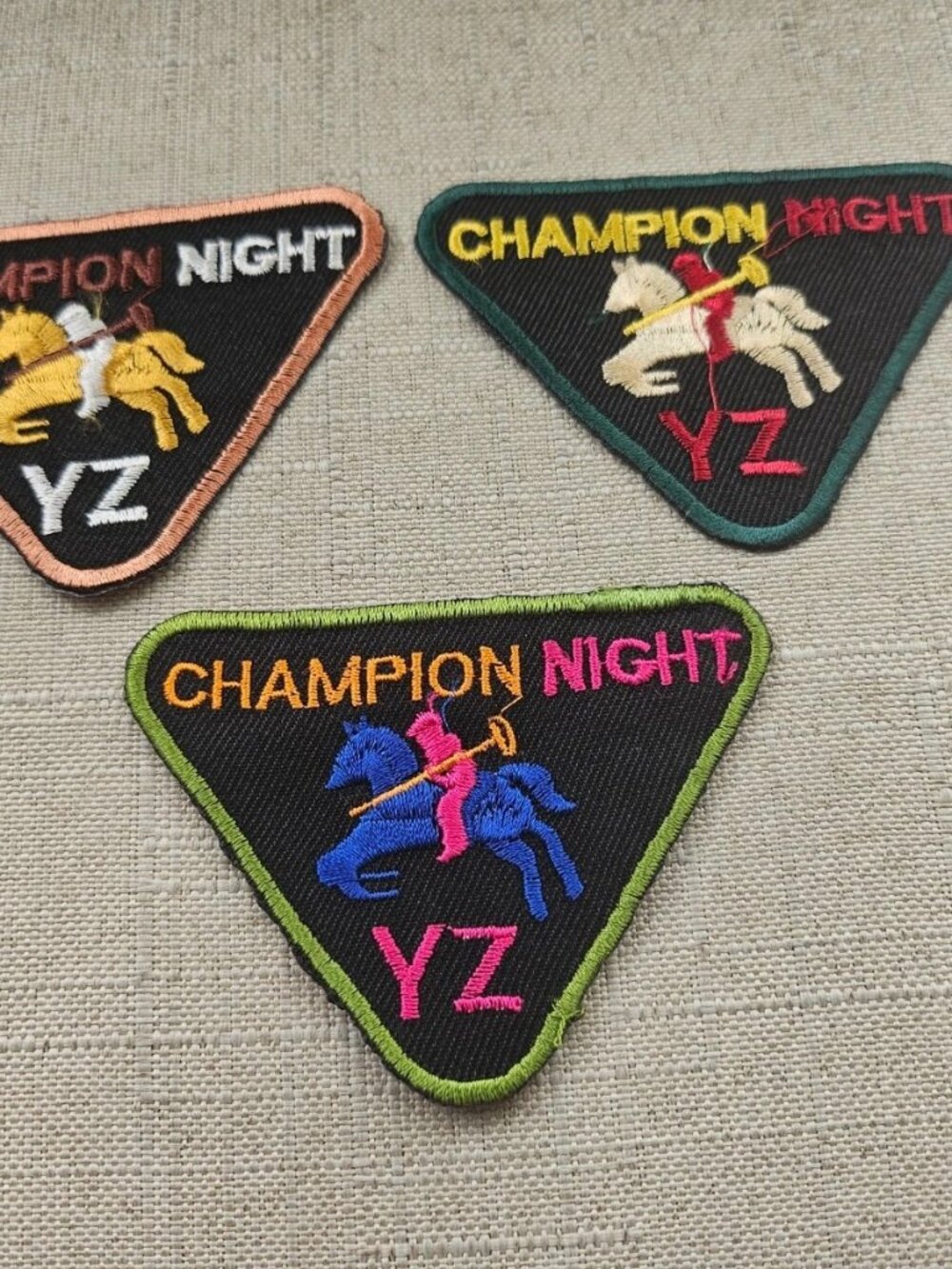 Lot of 3 Iron on Patches for Jackets Clothes Craft Embroidery Champion Night NEW - Picture 4 of 12